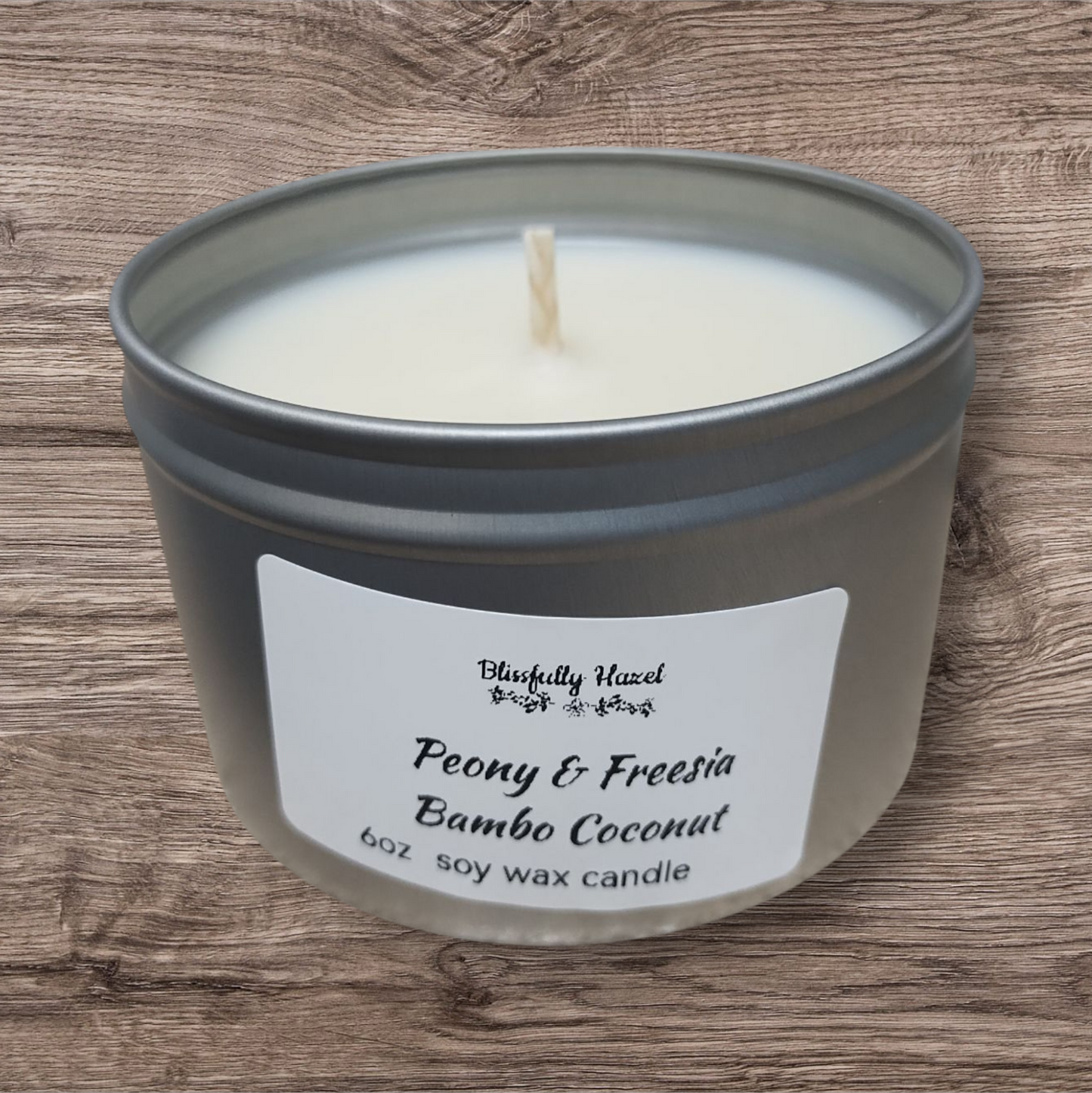 Peony & Fressia, Bamboo Coconut Candle